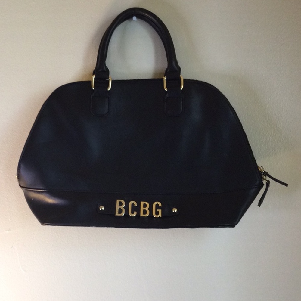 BCBG Paris Black Tote with Gold Accents
